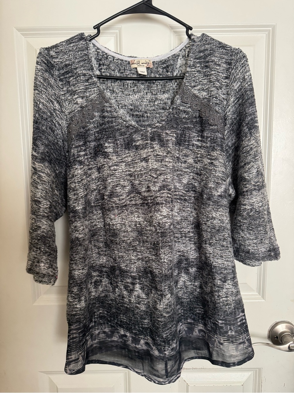 Women's Grey Marled Tunic Top - Casual Comfort